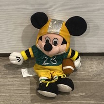Walt Disney Mickey Mouse 8” Beanbag Plush Football Player w/ Helmet &amp; Ba... - £20.95 GBP