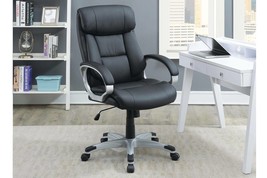Classic 1pc Office Chair Black Color Cushioned Headrest Adjustable - £189.81 GBP