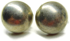 Half Ball Vintage Sterling Silver 925 Screw Back Earrings Handmade Patina - £22.60 GBP