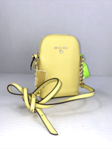 Michael Kors Jet Set Charm Phone Crossbody Bag Chained Yellow Leather Zi... - £70.32 GBP