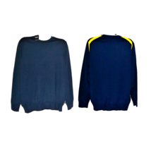 Hugo Boss Blue Yellow Trim Long Sleeve Wool Men&#39;s Sweater Size 2XL - $158.59