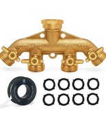 Heavy-Duty Brass 4-Way Garden HoseSplitter, 3/4&quot; Connector  W/Adjustable... - $44.50