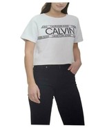 Calvin Klein Jeans Womens French Terry Logo Crop Top, WHITE, XL - $9.77 CAD