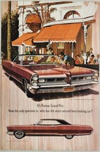 1964 Print Ad The 1965 Pontiac Grand Prix Wide-Track 2-Door Black Vinyl Top - $17.65
