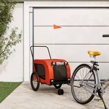 Pet Bike Trailer Orange and Black Oxford Fabric, Iron, PVC Small - $226.24 CAD