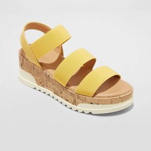 Universal Thread - Benni Heels Sporty Platform Sandals Contoured Size 7 - Yellow - £3.89 GBP