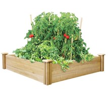 4ft x 4ft Outdoor Cedar Wood Raised Garden Bed Planter Box - Made in USA - £144.91 GBP