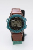 Timex Women Watch Brown Green Plastic Leather Nylon 50m Alarm Chron Date Quartz - £20.46 GBP