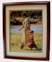 Summer On The Greasy Grass by Martin Grelle Native American 11x14 Framed Matted - £70.05 GBP
