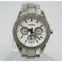 Fossil Women&#39;s Stainless Steel Analog White Dial Quartz Wrist Watch - $19.79