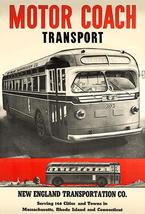 Motor Coach Transport Bus - New England - 1940&#39;s - Travel Poster - £7.98 GBP+