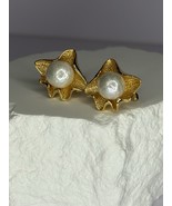 925 STERLING SILVER GOLD PLATED PEARL EARRINGS LENGTH 0.9 INCH - $128.70
