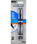 2 fine POiNT BLACK Felt TiP Optimus MARKERS permanent magic marker ink p... - $30.72 CAD