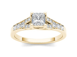 Authenticity Guarantee 
14K Yellow Gold 3/4ct TDW Princess Diamond Classic En... - £1,382.65 GBP