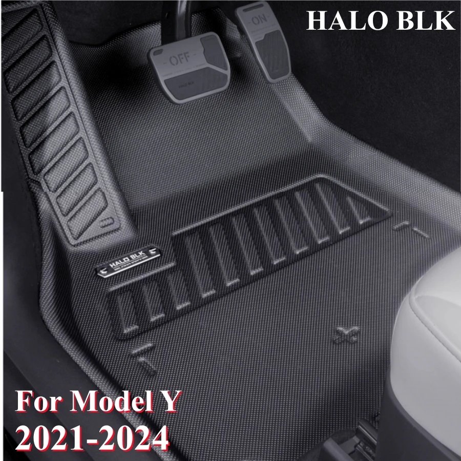 HALO BLK Tesla Model Y Floor Mats All-Weather Protection Dual Layer TPE ... - $321.12+