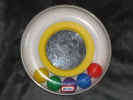 Little Tikes Round Ball Baby Toy Spinner Top Rainbow Rattle Mirror Plastic 8&quot; - £27.92 GBP
