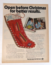 vintage 1971 Agfachrome Agfacdor film christmas stocking PRINT AD family... - £11.86 GBP