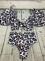 Womens High Waisted Printed Swimwear Bikini Two Piece Swimsuits Small - £22.41 GBP