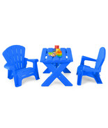 Plastic Children Kids Table &amp; Chair Set 3-Piece Play Furniture In/Outdoo... - $115.58