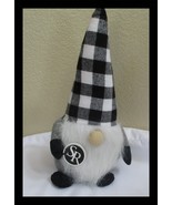 SR Black &amp; White Plaid Gnome Heavy 12-1/2&quot; Tall - $129.09 MXN