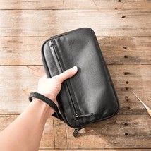 Men&#39;s Clutch Bag Men Leather hide Business Casual Handbag Male Mobile Phone Bag  - £131.02 GBP