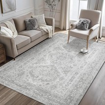 6X9 Area Rugs Machine Washable Rug For Living Room Bedroom, Vintage Distressed - £97.14 GBP