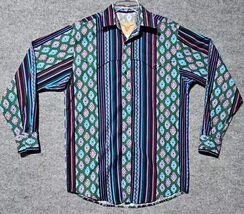 Vintage Steer West Mens Button Up Western Shirt Made in USA Medium Purpl... - $60.26 CAD