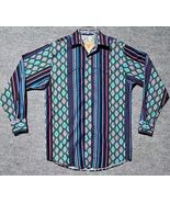 Vintage Steer West Mens Button Up Western Shirt Made in USA Medium Purpl... - $789.67 MXN