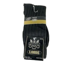 Lords Men&#39;s Black Socks Ribbed Pattern Half Calf Three Pair Size 10 - 13 - £7.94 GBP