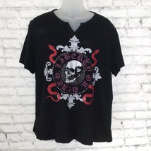 INC International Concepts T Shirt Mens Large Black Skull Snakes Graphic Tee - £12.13 GBP