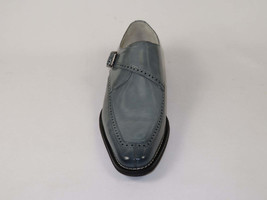 Men's Giovanni Shoes High Quality Leather Monk Strap Buckle AMATO gray image 2