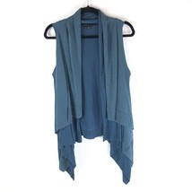 Theory Womens Cardigan Duster Open Front Asymmetric Teal Blue L - $43.41