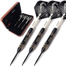 CUESOUL Black Scorpion 20 Grams Steel Tip Darts Set with Deluxe PU Darts case - £51.95 GBP