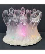 Musical Angel Figurine Light Up Harp Lyre Trumpet Trio of Angels Clear F... - £13.76 GBP