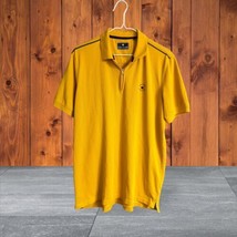 Louis Philippe Polo Shirt Mens Large Gold Short Sleeve Dress Polo Zipper - $10.20