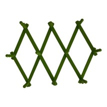 Green Expandable Wooden Accordion 10 Peg Wall Hanger Mug Coat Hat Twain - £21.52 GBP