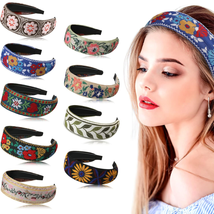 Boho Headband Embroidery Headband 9 Pack for Women Bohemia Handmade Wide... - $36.21
