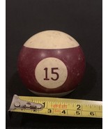 Vintage Replacement Regulation Pool Ball 15 Ball Striped Maroon Red - $178.86 MXN