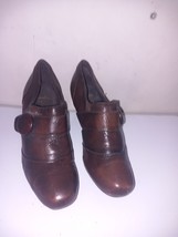 Clarks Bendables Womens   Size 4 Brown  Leather Slip On Express Shipping - £19.98 GBP