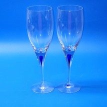 Orrefors Sweden Mouth Blown Intermezzo Blue (Blue Drop) Claret Glass - Pair Of 2 - £70.77 GBP