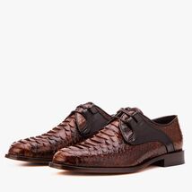 Vinci The Valmont Tan Snake Leather Derby Men Shoe image 2