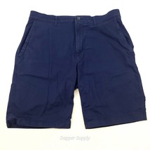 ROWM Shorts Men 36 x 9" Stretch Navy Blue Flat Front Cotton Blend - $23.75