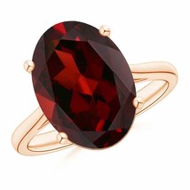 ANGARA Oval Solitaire Garnet Cocktail Ring for Women, Girls in 14K Solid Gold - £715.80 GBP