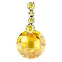 LOS239 - Rhodium 925 Sterling Silver Pendant with AAA Grade CZ  in Topaz - $1,369.85 MXN