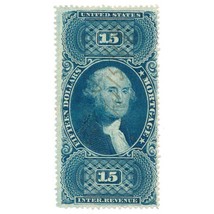 1862-71 $15 R97c First Issue, U.S. Internal Revenue, Mortgage, Washington, Blue - £195.77 GBP