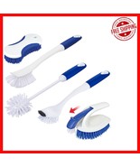 Ergonomic Kitchen Scrub Brush Set - 5 Deep Cleaning Brushes for Effortle... - $34.09 CAD