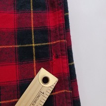 Chaps Button-Down Collar Men's Red & Black Cotton Flannel Shirt Long Sleeve Sz L image 3
