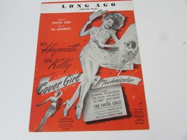 VTG  PIANO SHEET MUSIC LONG AGO AND FAR AWAY RITA HAYWORTH COVER GIRL 19... - $91.23 MXN
