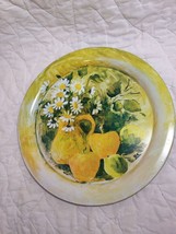 (A50) VINTAGE Serving Tray &quot;Daisies and Golden Apples&quot; 13 inch, Made in Brazil - £19.57 GBP