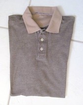 Dockers Premium Golf Knit Shirt 100% Cotton S/S Brown Black Print Men&#39;s M - £20.92 GBP